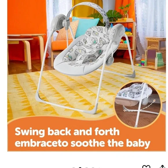Leaf Pattern Baby Swing- Used Once - Picture 2 of 6